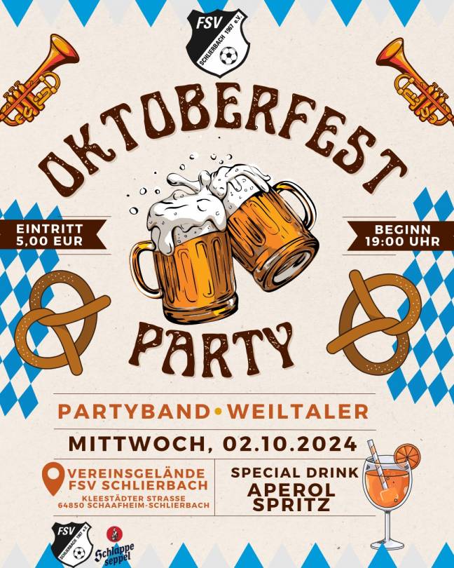 Am 02.10.24 - OKTOBERFEST PARTY mit Partyband 