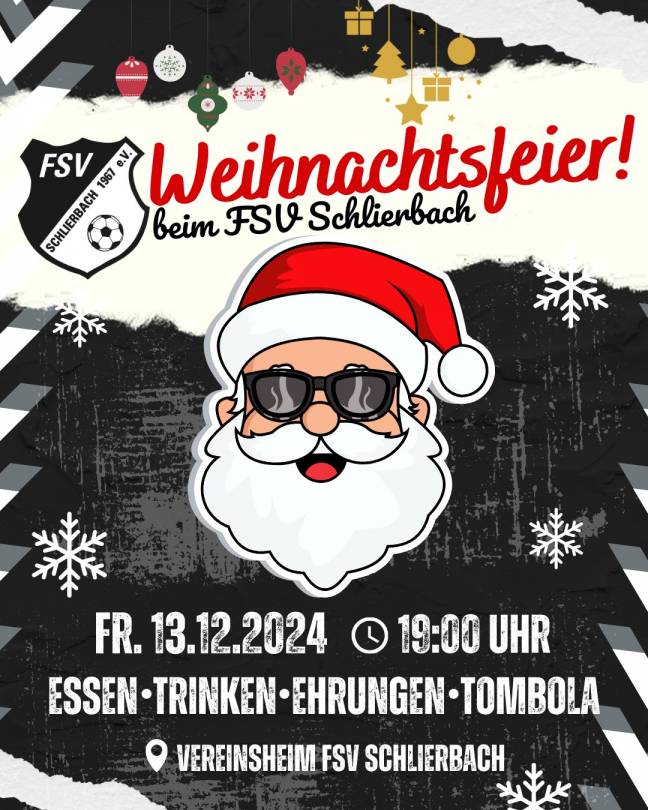 Einladung zur Weihnachtsfeier am Freitag, 13.12.2024